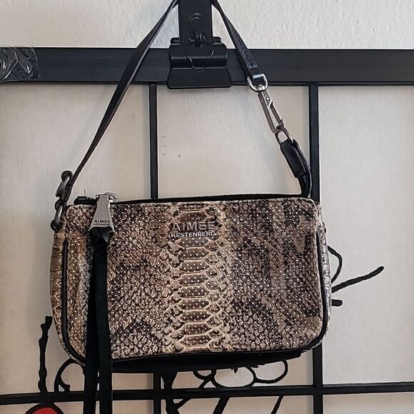 Aimee Kestenberg Handbags - Aimee Kestenberg Glove Tanned Leather Pouchette-Fiery snake bag small